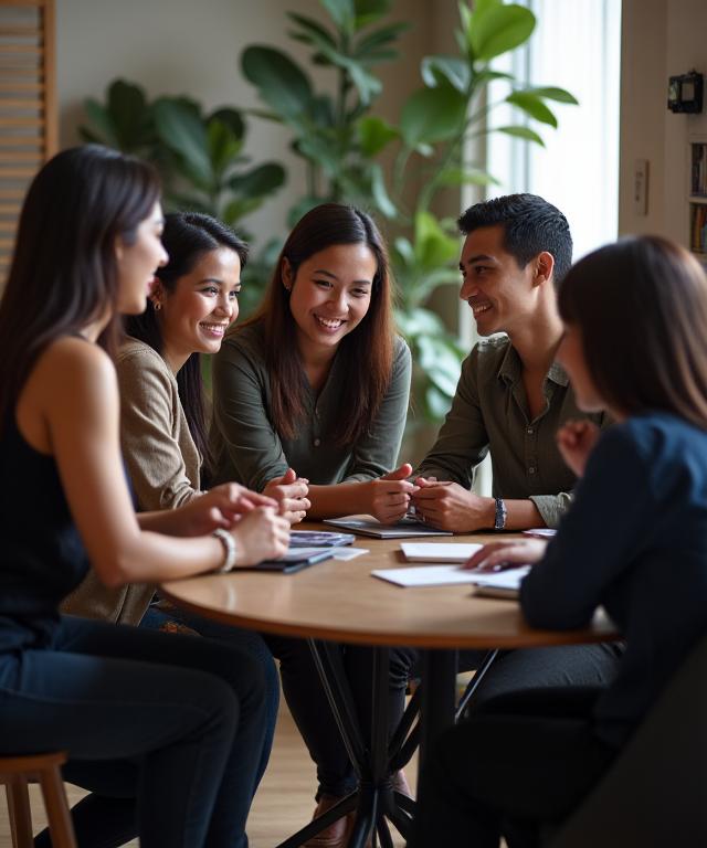 Pasukan Anggun LensArt sedang berbincang di studio mereka